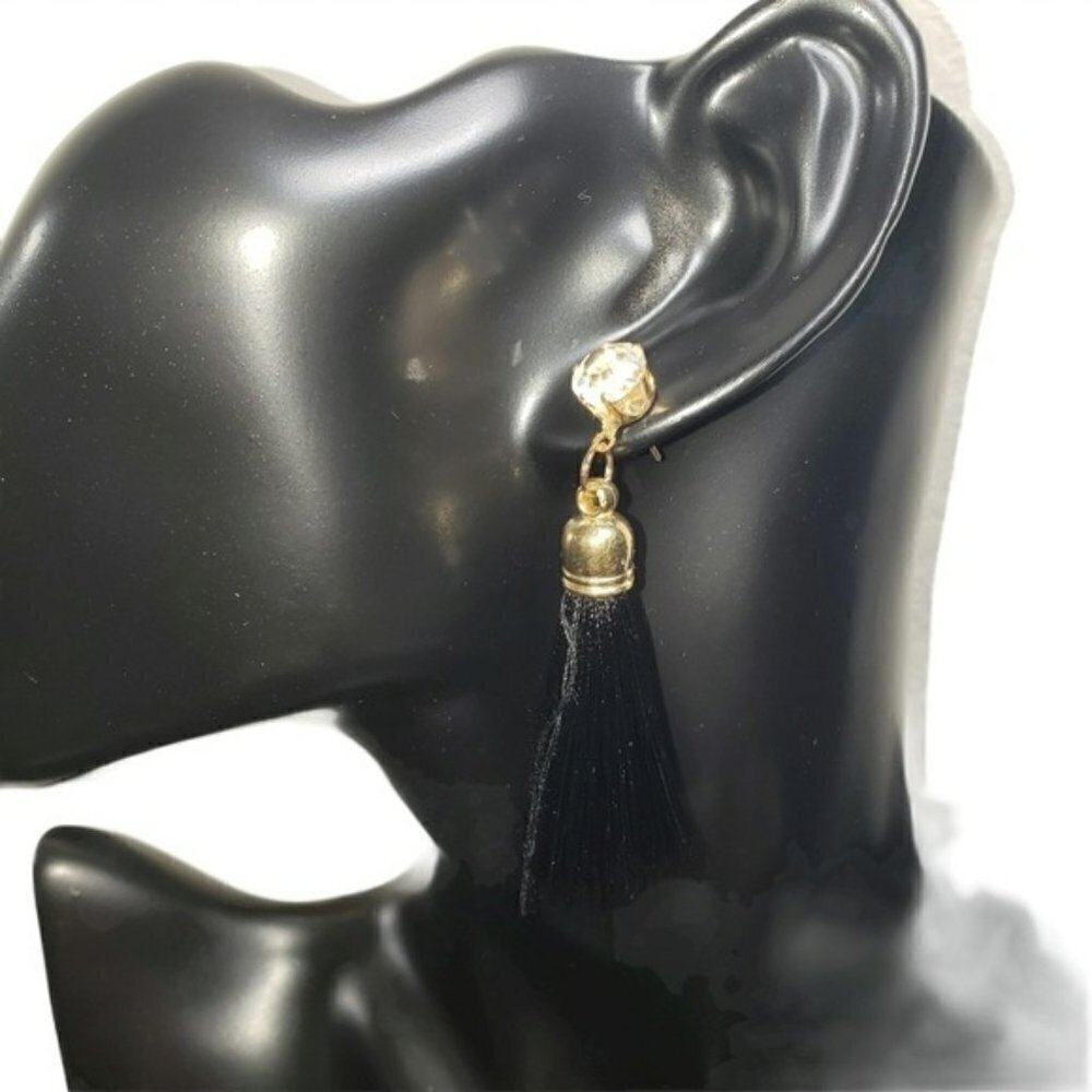Fashion Jewelry Faux Diamond Tassel Earrings Sz OS